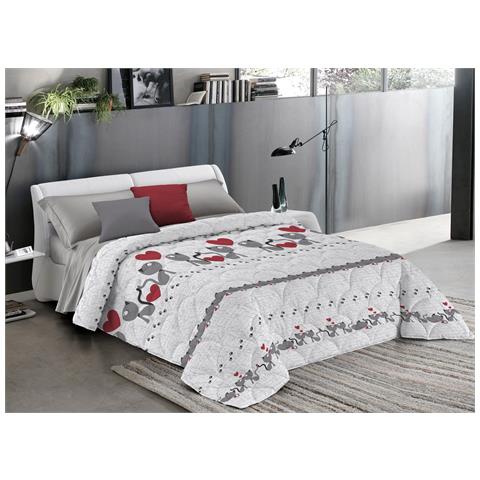 Trapunta Piumone Invernale Linea Pensieri Delicati Disegno Gattini Singolo Rosso - Foto 1