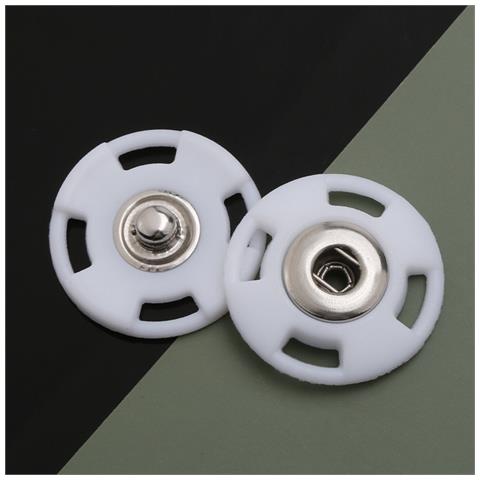 Bottoni Automatici Invisibili, 25 Mm (10 Pezzi) White - Foto 2