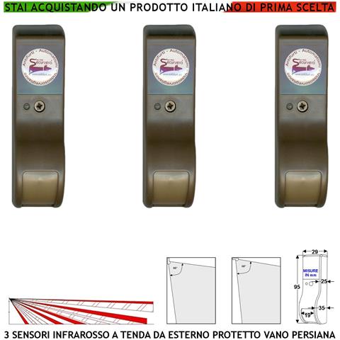 Sensore Intruso Rilevano Movimento Dual Pir Tre Infrarossi Marroni A Tenda Da Esterno Per Vano Persiana Inviano Allarm - Foto 1