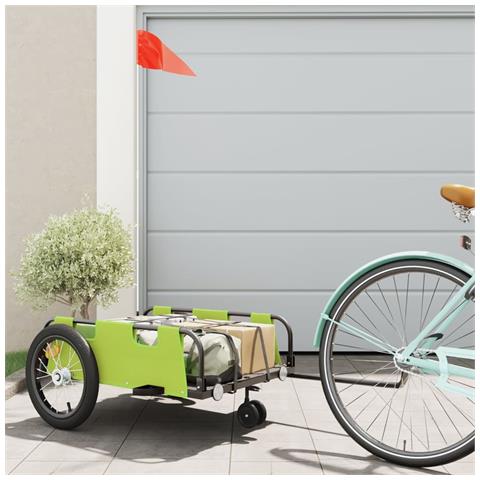 Rimorchio Da Bici Verde Oxford E Ferro - Foto 1