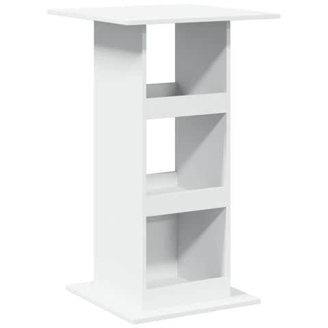 Tavolo Bar Con Portaoggetti Bianco 60x60x102 Cm In Truciolato - Foto 2