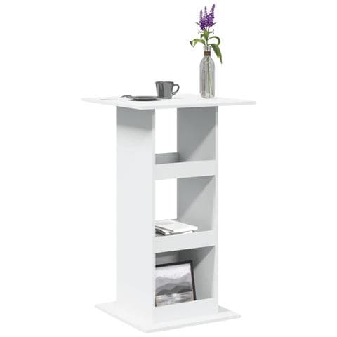 Tavolo Bar Con Portaoggetti Bianco 60x60x102 Cm In Truciolato - Foto 1