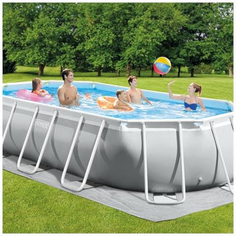 Piscina Fuori Terra - Ovale - 503x274x122 Cm - Grigio - Include Accessori Coordinati Cb43 - Foto 2