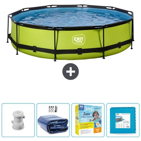 Piscina Fuori Terra - In Giro - 360x360x76 Cm - Groen - Include Accessori Coordinati Cb23 - Foto 1