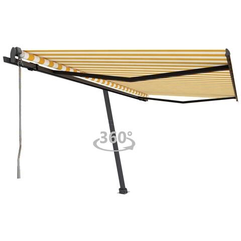 Lusso Casadino -  Tenda Da Sole Autoportante Automatica 450x350 Cm Gialla Bianca - Foto 2