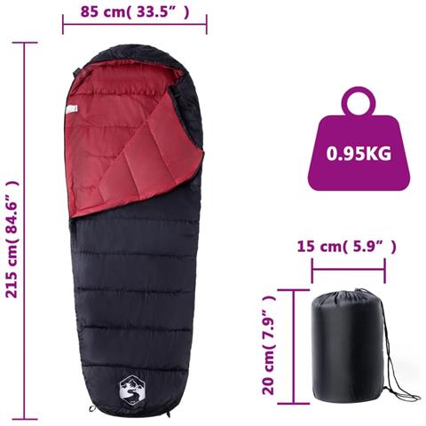 Sacco a Pelo Mummia da Campeggio per Adulti 3 Stagioni - Foto 5