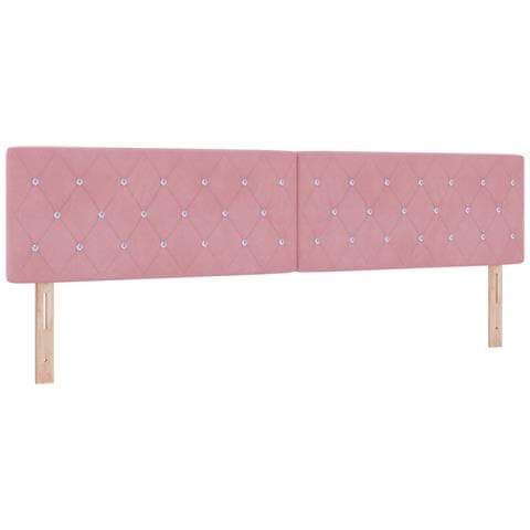 Testiera con bottoni in cristallo, tufted, rosa, 200 cm, velluto - Foto 1