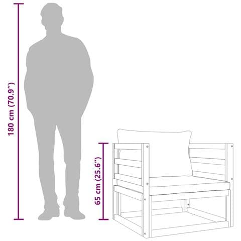 Poltrona Giardino Cuscini Grigio Chiaro Legno Massello Acacia - Foto 9