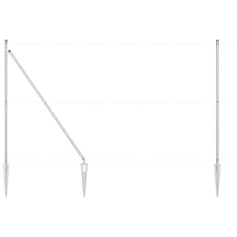 Pali per recinzione con punta 13 pcs Ø32 mm 180 cm Acciaio zincato - Foto 1