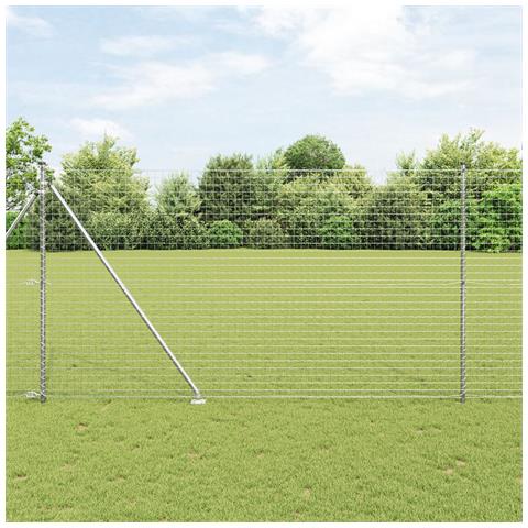 Pali per recinzione con punta 13 pcs Ø32 mm 180 cm Acciaio zincato - Foto 2