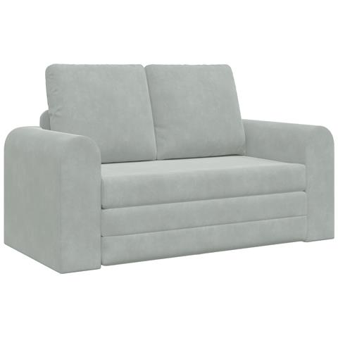 Divano Letto vitaXL 2-in-1 Grigio Chiaro 148x71x83 cm Velour - Foto 1