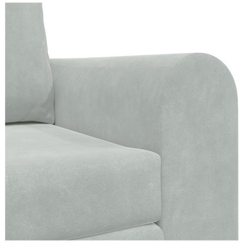 Divano Letto vitaXL 2-in-1 Grigio Chiaro 148x71x83 cm Velour - Foto 9