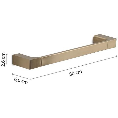 Portasalviette 35 Cm Da Muro In Ottone E Cromall Pi21-35 Serie Pirenei Oro Matt - Foto 2
