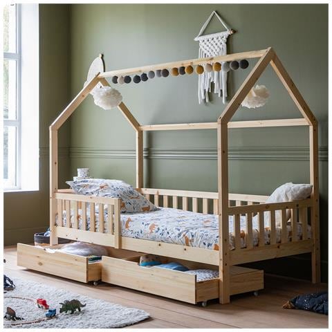 Letto A Cabina Per Bambini 190x90cm In Legno Con Cassetti Marceau - Foto 2