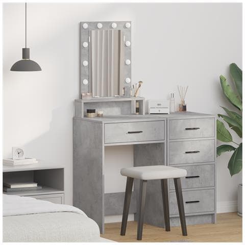 Toeletta  con luci LED Grigio cemento 50x41x140 cm - Foto 2