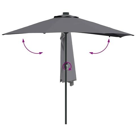 Ombrello da giardino Antracite 294 x 150 x 223 cm Tessuto - Foto 9