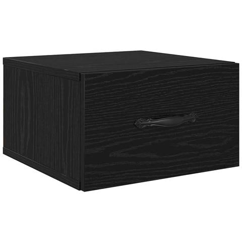 Armadio da Notte Rovere nero 35 x 35 x 20 cm Legno multistrato - Foto 1