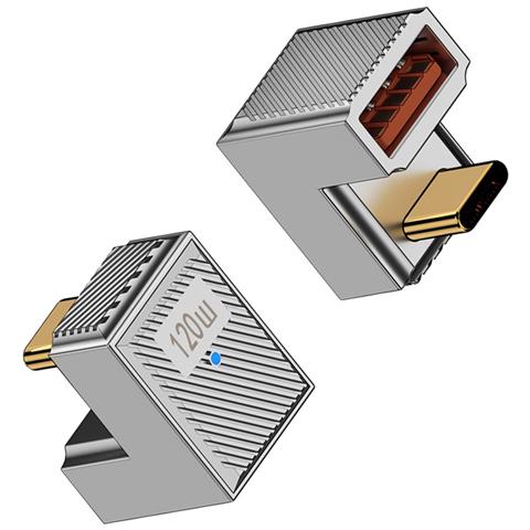 Adattatore Usb A Femmina A Usb-c Maschio A Forma Di U 120w Con Indicatore Luminoso - Foto 2