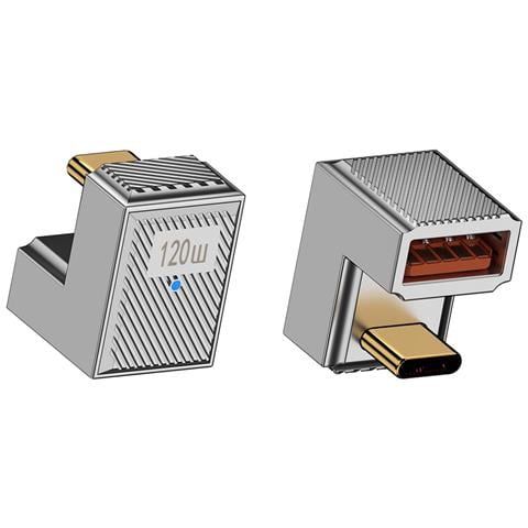 Adattatore Usb A Femmina A Usb-c Maschio A Forma Di U 120w Con Indicatore Luminoso - Foto 3
