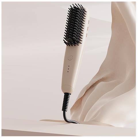 Mini Spazzola Lisciante Portatile - Ionica, Per Capelli Asciutti E Bagnati Beige - Foto 2