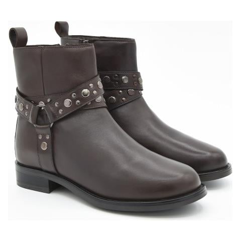 Stivaletti Casual In Pelle Da Donna, Marroni. - Foto 1