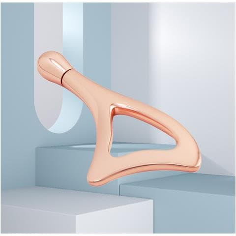 Beauty Scraping Board In Metallo Oro Rosa - Rullo Singolo Per Massaggio Lifting Viso - Foto 2