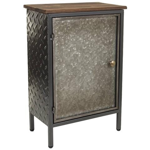 Tavolino In Metallo E Legno Marrone 37x23,5x56,5h - Foto 1