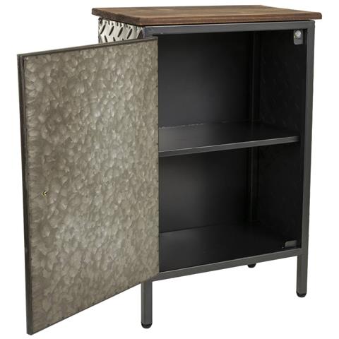 Tavolino In Metallo E Legno Marrone 37x23,5x56,5h - Foto 2