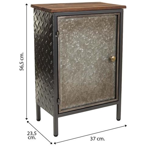 Tavolino In Metallo E Legno Marrone 37x23,5x56,5h - Foto 6