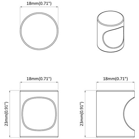 Maniglia per Armadio 2 pcs Nero 18 x 23 mm Ferro - Foto 7