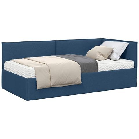 Struttura Letto Angolare con Materasso 2 pcs Blu Velluto - Foto 1