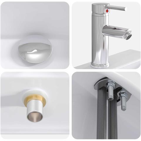 Lavabo da bagno Cromato 39 x 30,5 x 12,5 cm Metallo - Foto 2