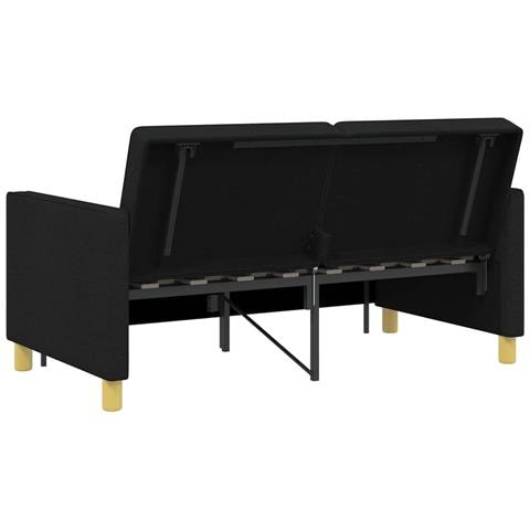 Divano Letto Estraibile Nero Tessuto - Foto 9