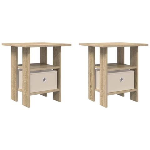 Comodino 2 pcs Rovere Sonoma 41 x 40 x 45 cm Legno multistrato - Foto 1