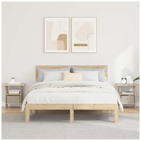 Comodino 2 pcs Rovere Sonoma 41 x 40 x 45 cm Legno multistrato - Foto 2