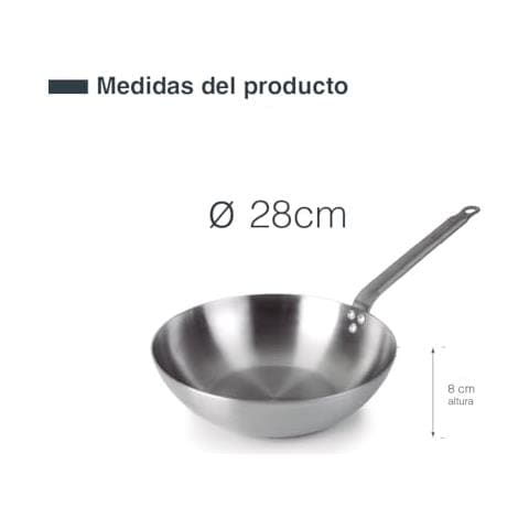 63828 - Wok in ferro, wok in ferro 100% naturale, adatto a tutti i tipi di fonti di calore - Foto 3