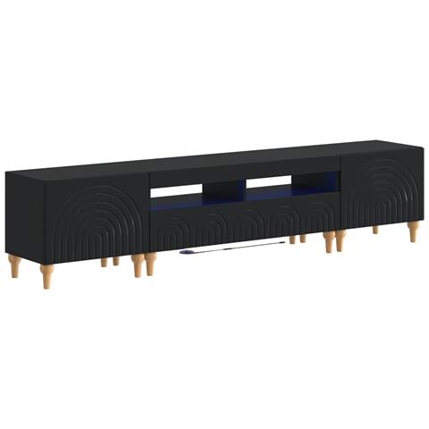 Mobile TV LED a 3 pezzi Nero Legno ingegnerizzato - Foto 1