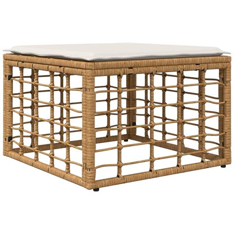 Set Divano da Giardino 12 pz Naturale e Bianco Crema polyrattan - Foto 2