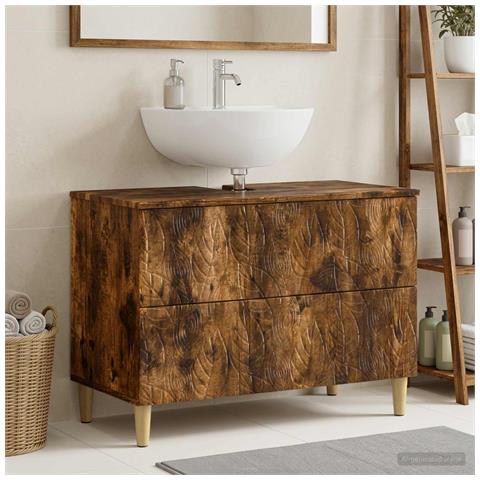 Armadio per Lavabo da Bagno DELFT Rovere Fumo 82 x 41 x 59 cm - Foto 2