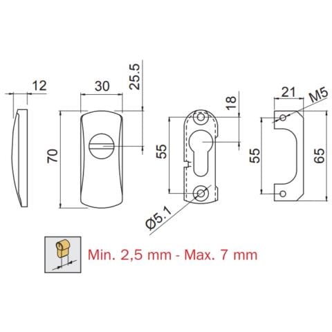 Sg08d1 Defender Rettangolare Per Profili Stretti Cromo Satinato - Foto 3