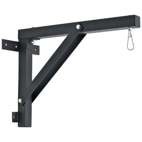 Sospensione da parete per sacco paracolpiù portata massima 150 kg, solida struttura in acciaio -nero - Foto 6