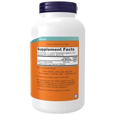 Calcium Citrate Powder 227g - Citrato Di Calcio In Polvere - Foto 2