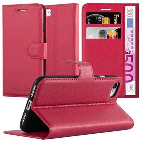 Cadorabo Custodia Compatibile Con Apple Iphone 7 / 7s / 8 / Se 2020 In Rosso Carminio - Coperchio Protettiva Con Chiusura Magnetica, Funzione Stand E Tasca Per Le Carte - Foto 1