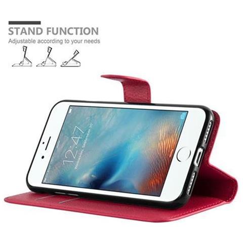 Cadorabo Custodia Compatibile Con Apple Iphone 7 / 7s / 8 / Se 2020 In Rosso Carminio - Coperchio Protettiva Con Chiusura Magnetica, Funzione Stand E Tasca Per Le Carte - Foto 5