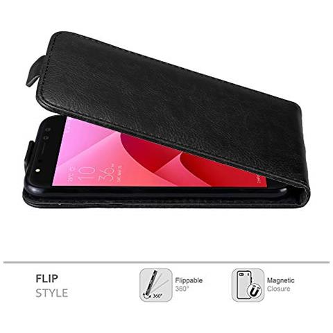 Custodia Compatibile Con Asus Zenfone 4 Selfie Pro In Nero Di Notte - Coperchio Protettivo In Design Flip Con Chiusura Magnetica - Foto 2