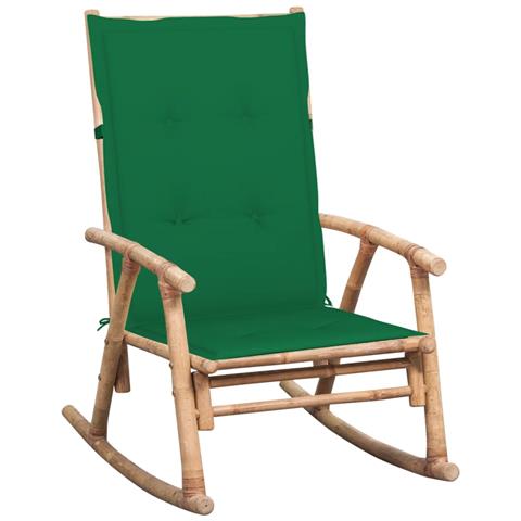 Sedia a Dondolo con Cuscino in Bambù - Foto 1