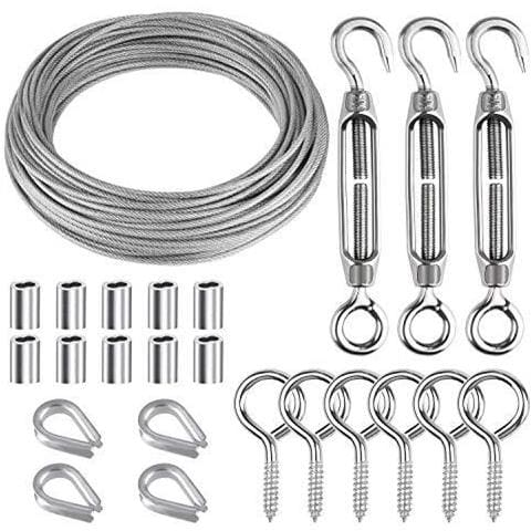 24 Corda Pz Garden Filo Immagine Wire Wire Fence Rotolo Kit 304 In Acciaio Inox M5 Corda Tenditore Tenditore Cavo Corda Redancia - Foto 1
