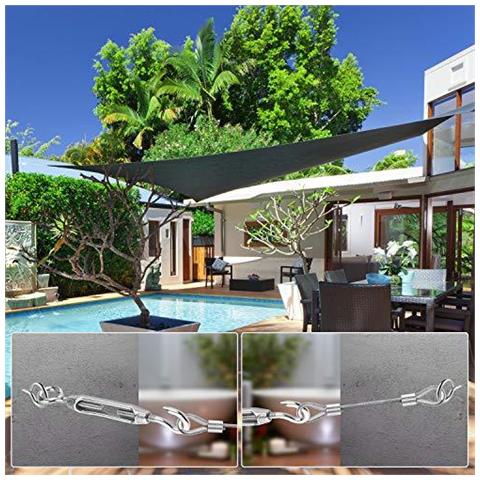 24 Corda Pz Garden Filo Immagine Wire Wire Fence Rotolo Kit 304 In Acciaio Inox M5 Corda Tenditore Tenditore Cavo Corda Redancia - Foto 4