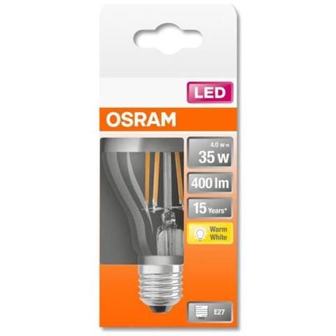 Lampadina Led Standard Filamento Argento Chiaro - 4w Equivalente 35w E27 - Bianco Caldo - Foto 1