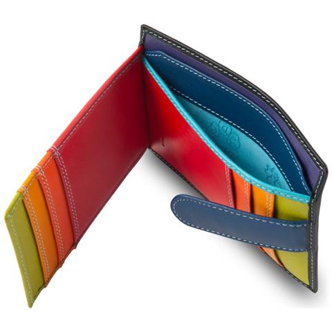 Porta carte di credito in pelle multicolore con fettuccia Nero - Foto 6